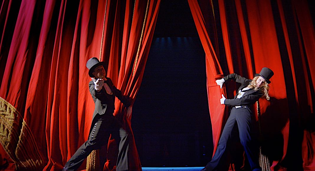 The,Actor,Opens,A,Theater,Curtain The,Actor,Opens,A,Theater,Curtain