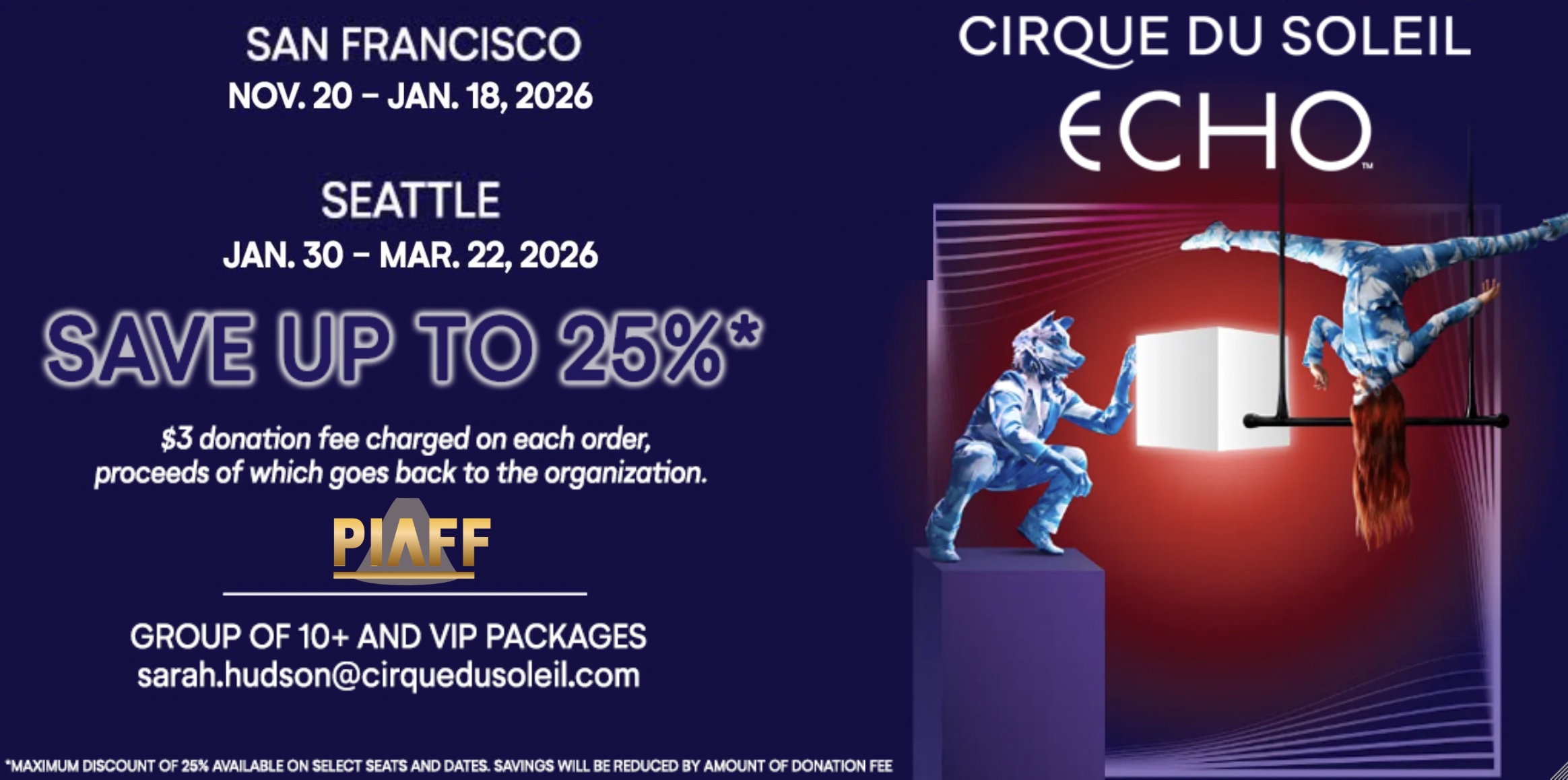 Cirque du Soleil ECHO SF Fundraising PIAFF